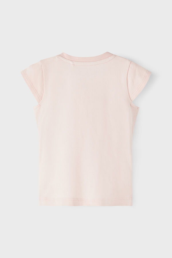 Womensecret Camiseta de manga corta con detalle bolsillo rosa