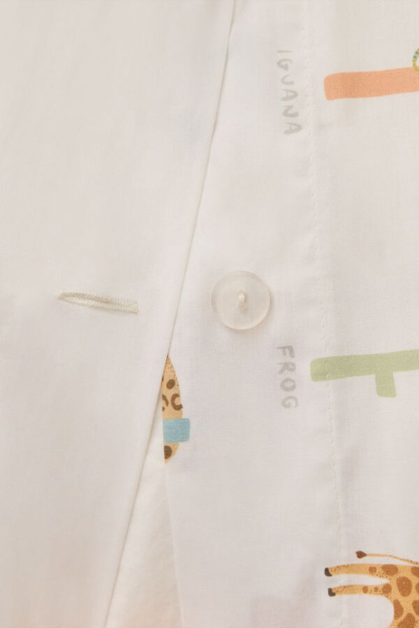 Textura Capa de edredão com estampado de dinossauro branco