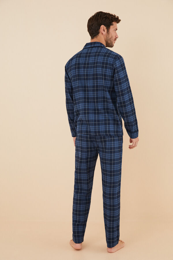 Women'secret Pijama largo camisero hombre 100% algod&oacute;n cuadros estampado