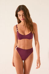 Women'secret Braga bikini alta anillas contraste burdeos