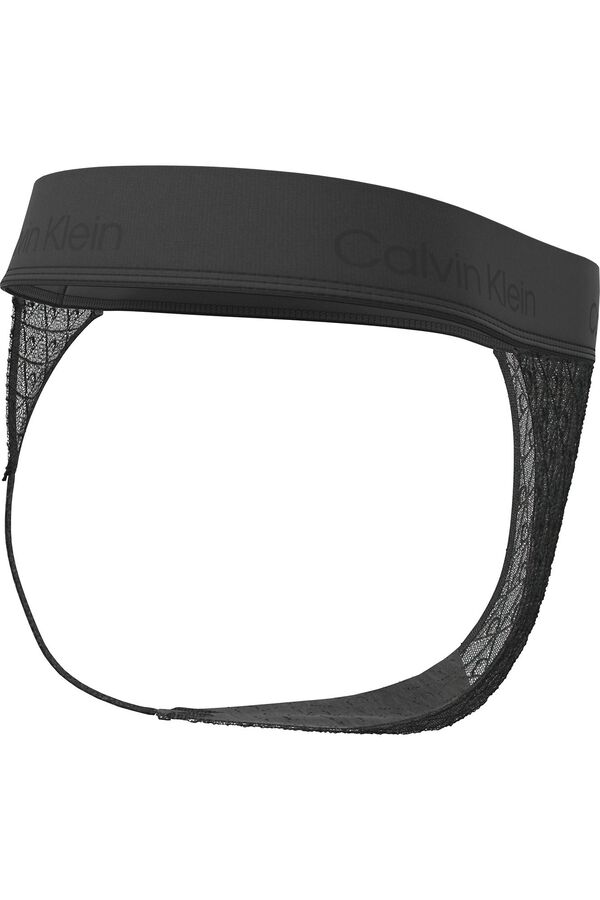 Calvin Klein Braga tanga de hilo microfibra negro