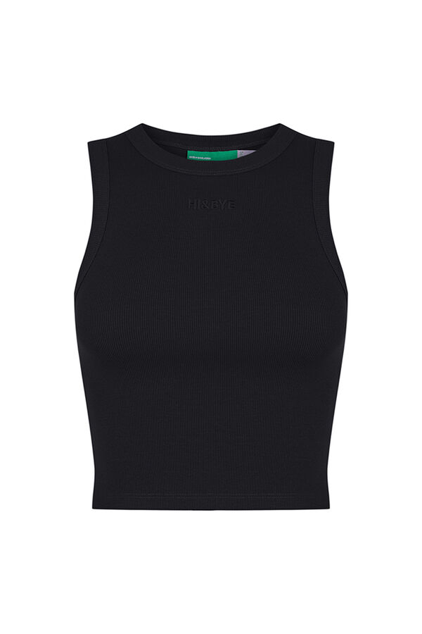 HI&BYE Crop top algod&atilde;o preto preto