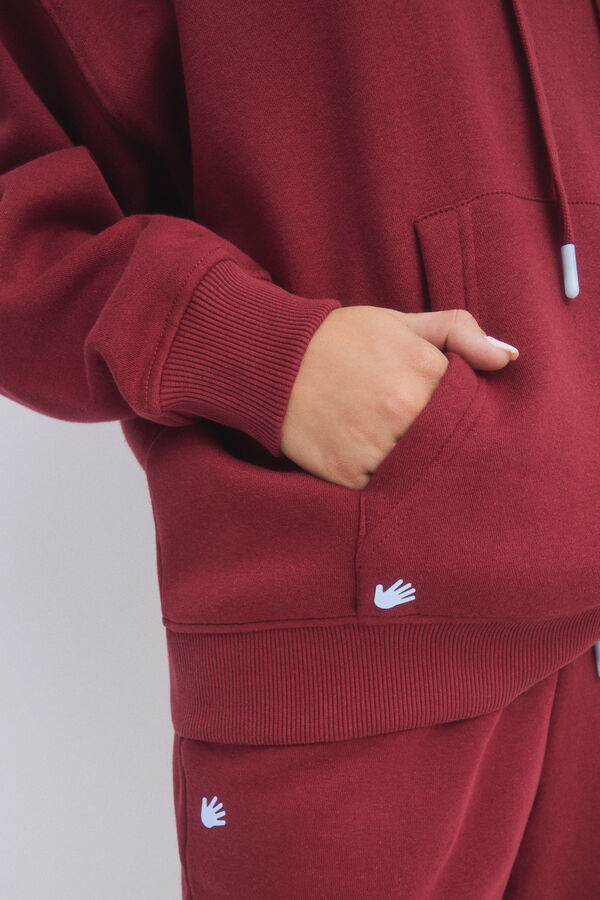 HI&BYE Sudadera capucha felpa rojo  rojo