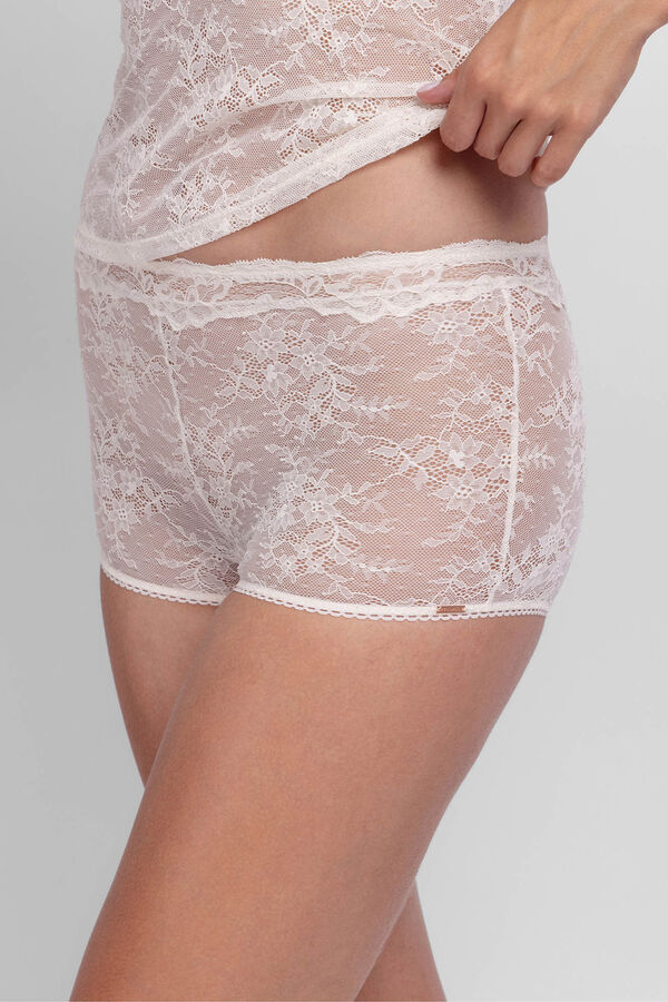 Dorina Cuecas boxer de renda bege