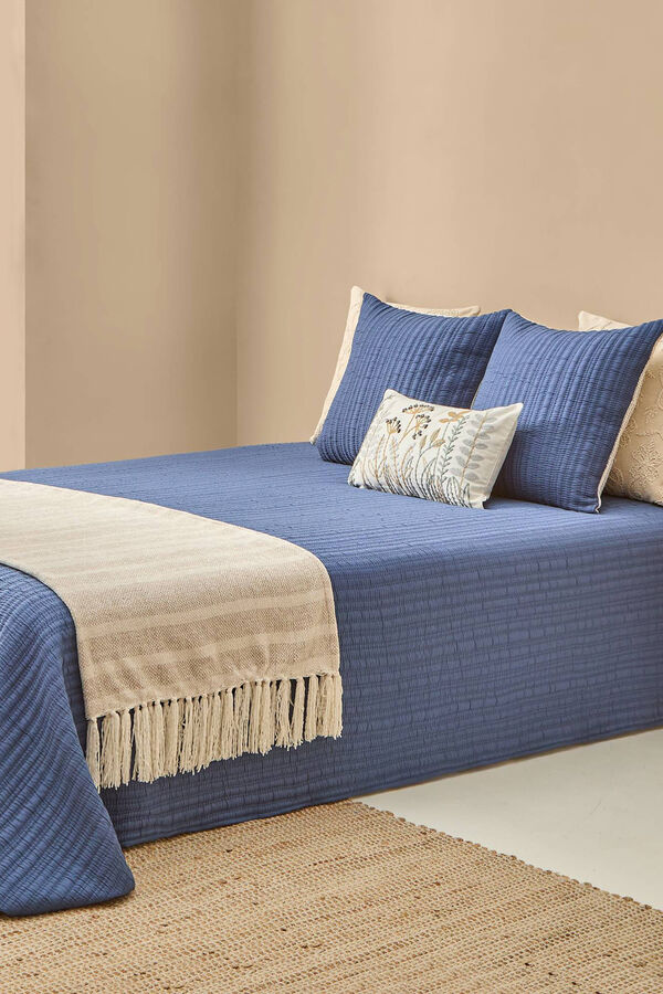 Textura Edred&atilde;o liso revers&iacute;vel azul