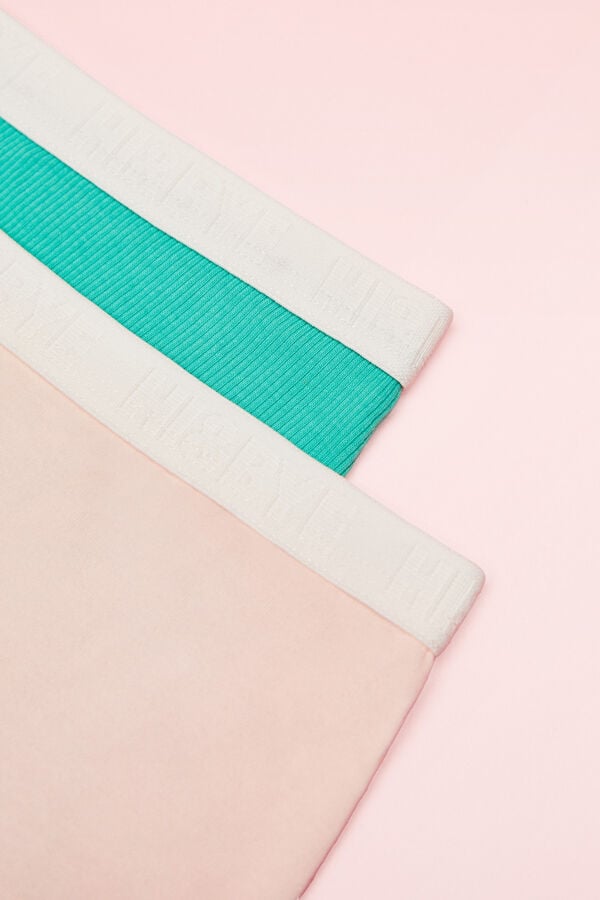 HI&BYE Pack 2 cuequinhas culotte algodão branco e verde branco