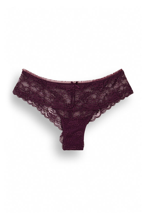 Women'secret Braga ancha brasile&ntilde;a ancha encaje burdeos morado/lila