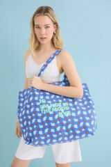 HI&BYE Bolsa tote estampado azul azul