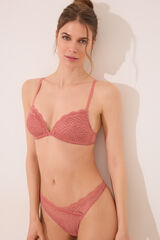 Women'secret Tanga encaje cebra rosa rosa