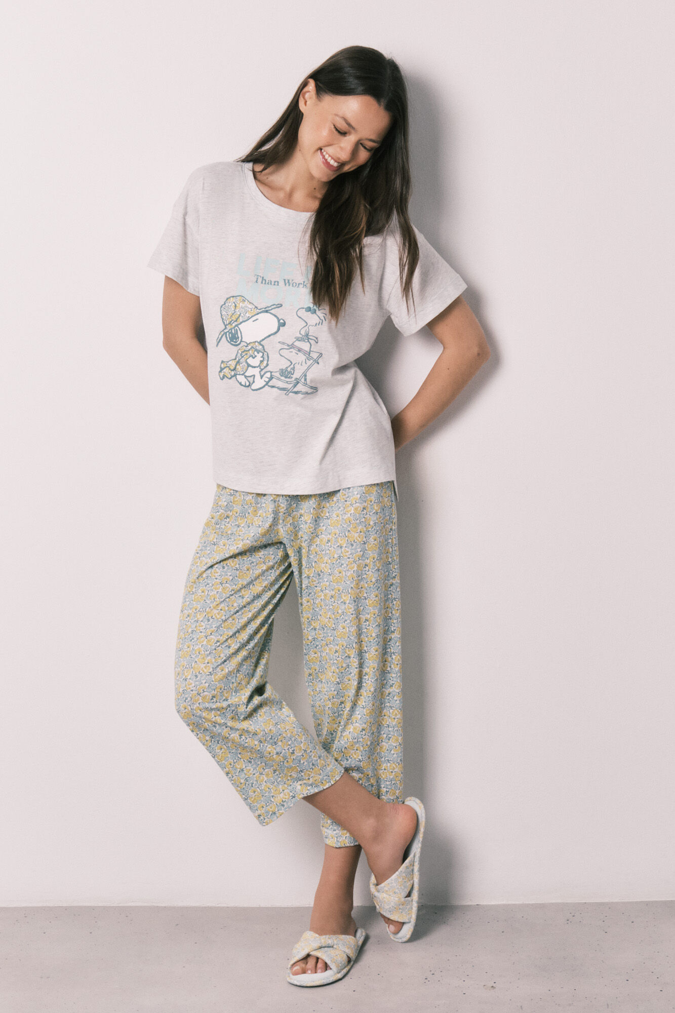 Women'secret Pijama largo algod&oacute;n Snoopy
