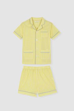 Womensecret Pijama corto vichy amarillo niño impressão