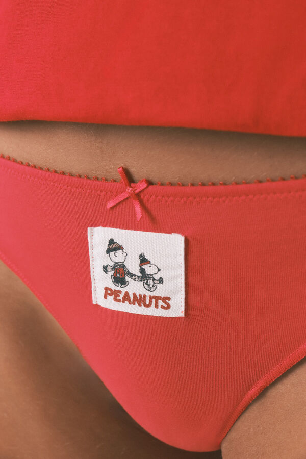 Women'secret Pack 7 tangas algod&oacute;n rojo Snoopy estampado