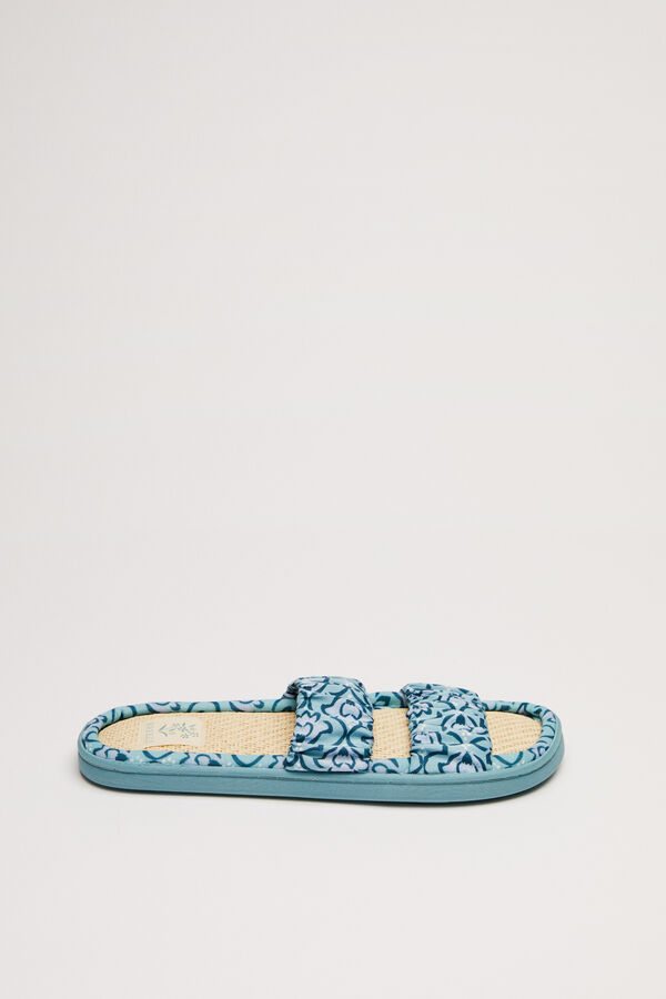 Women'secret Chinelos tiras franzidos verde