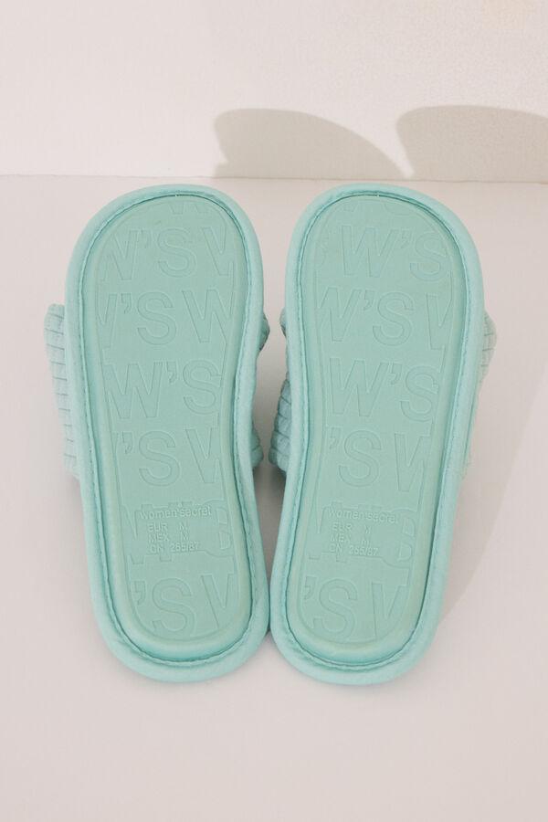 Women'secret Zapatillas casa acolchadas azul azul