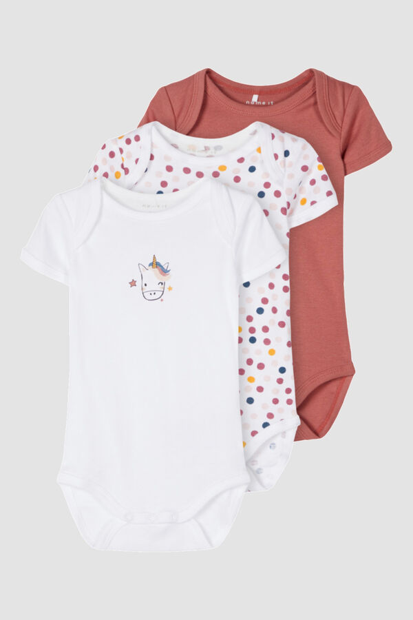 Name it Pack de 3 bodies manga corta beb&eacute; rosa