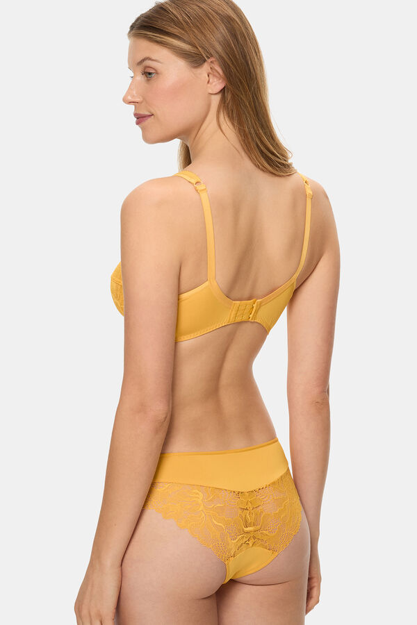 DIM Braga cl&aacute;sica con encaje Generous Essentiel  amarillo