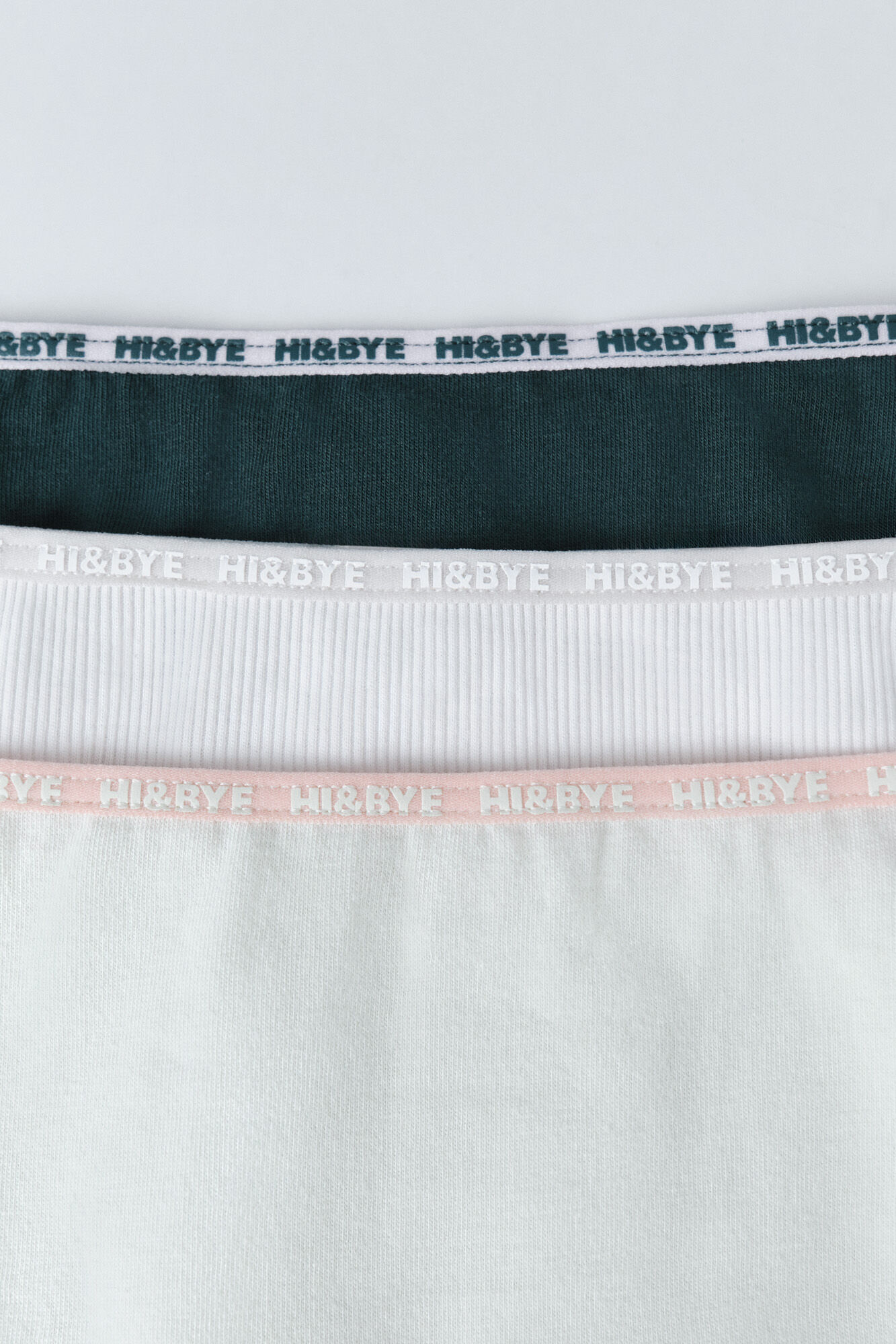 HI&BYE Pacote com 3 cuecas cl&aacute;ssicas nas cores verde, branco e verde claro