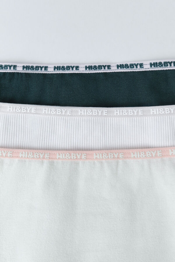 HI&BYE Pack 3 bragas cl&aacute;sicas verde, blanco, verde claro blanco