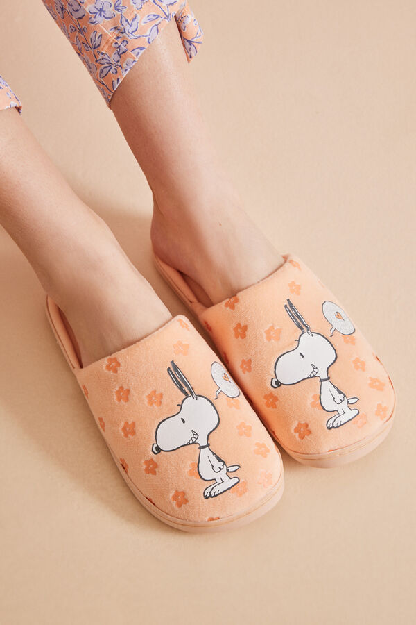 Women'secret Zapatillas casa naranjas Snoopy naranja