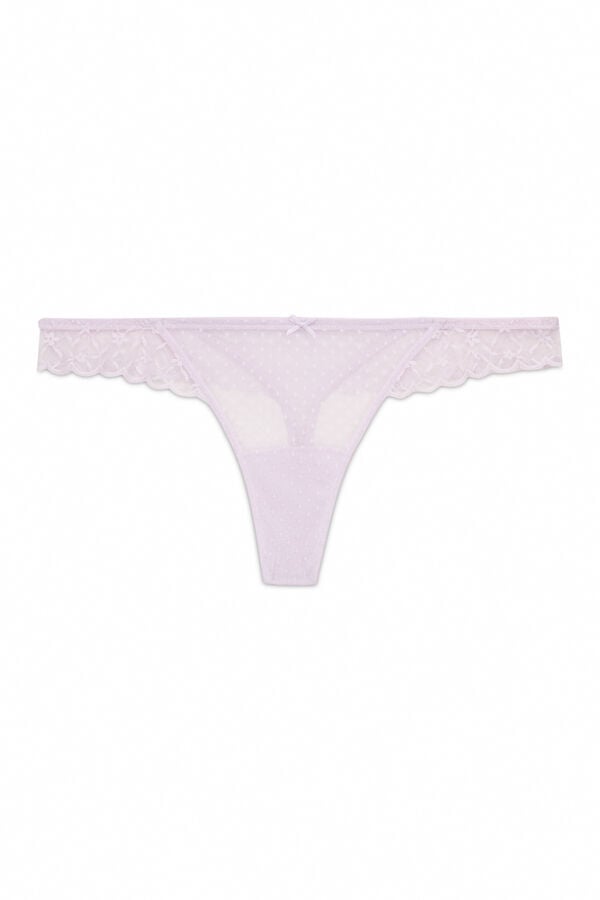 Women'secret Tanga encaje cintura lila morado/lila