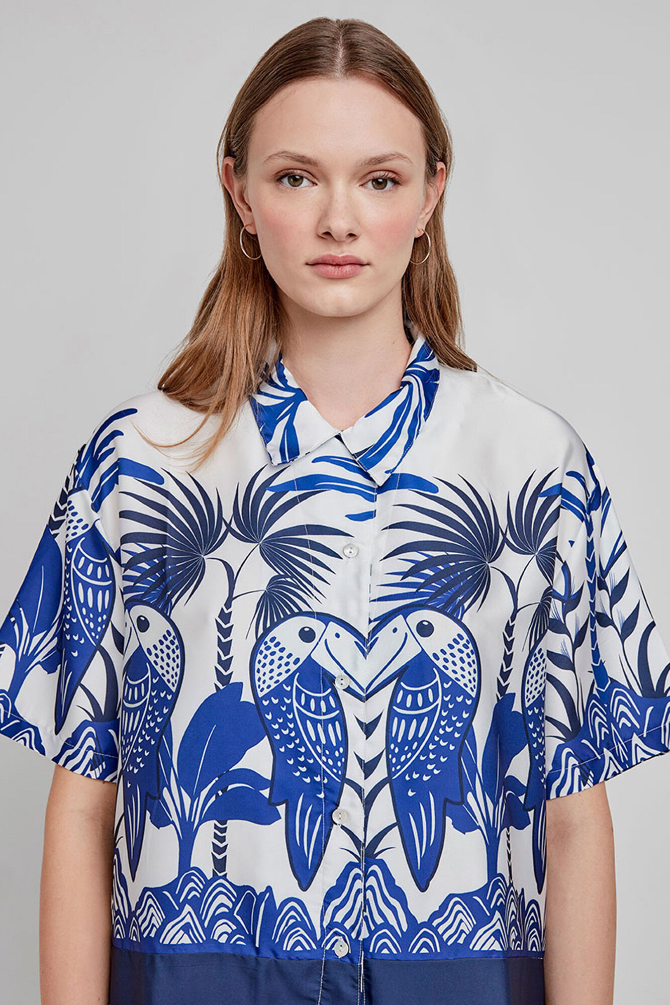 Gisela Camisa de pijama com estampado tropical