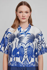 Gisela Camisa de pijama com estampado tropical branco