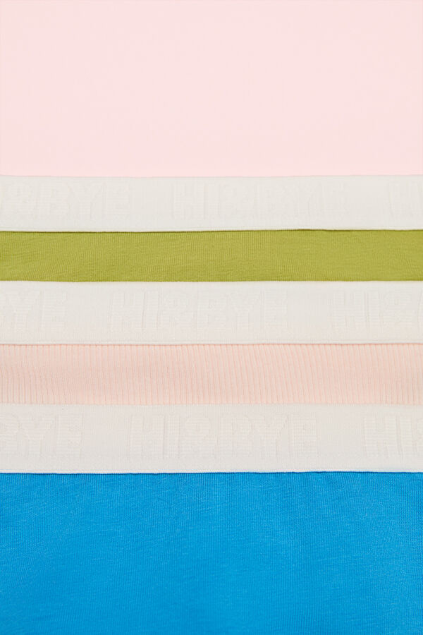 HI&BYE Pack 3 tangas algod&atilde;o verde, branco e azul branco