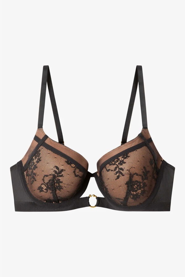 Gisela Soutien de capacidade em tecido de renda preto