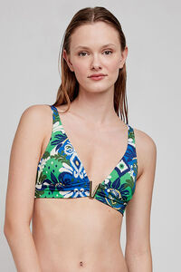 Gisela Top de biqu&iacute;ni triangular com estampado tribal