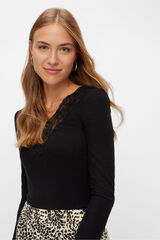 Pieces Camiseta b&aacute;sica de manga larga negro