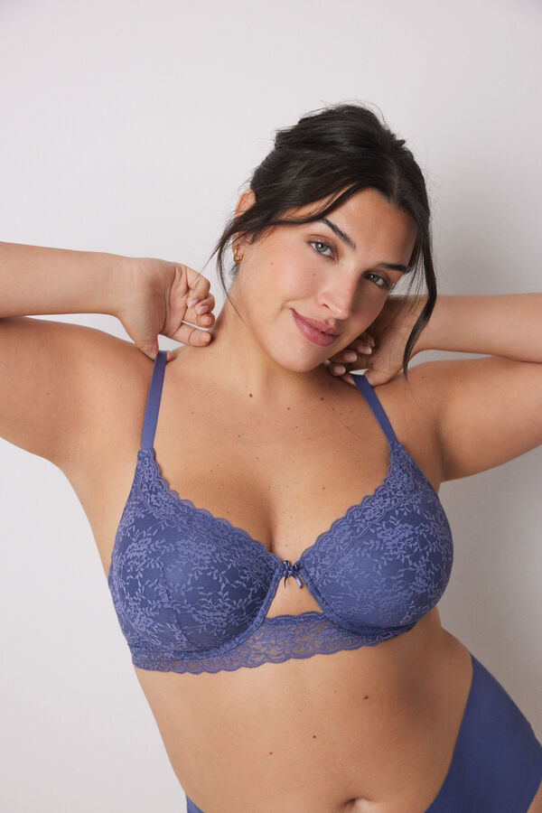 Women'secret BEAUTIFUL Sujetador cl&aacute;sico relleno encaje azul azul