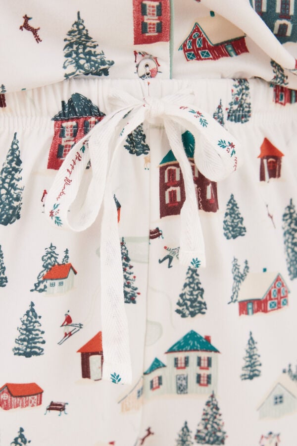 Women'secret Pijama camiseiro Natal branco