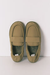 Women'secret Chinelos de quarto mocassim verde caqui