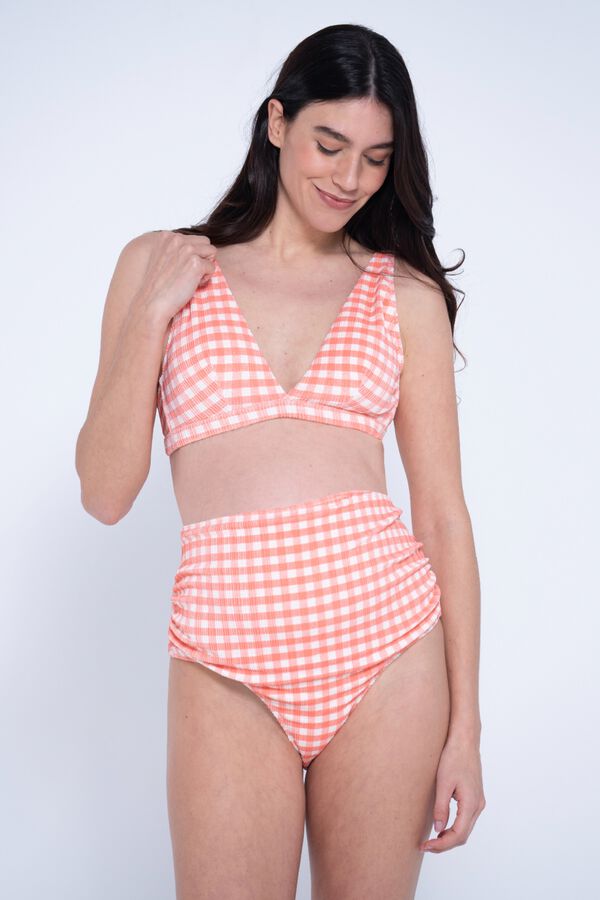 Ohma! Bikini premam&aacute; cuadro vichy coral