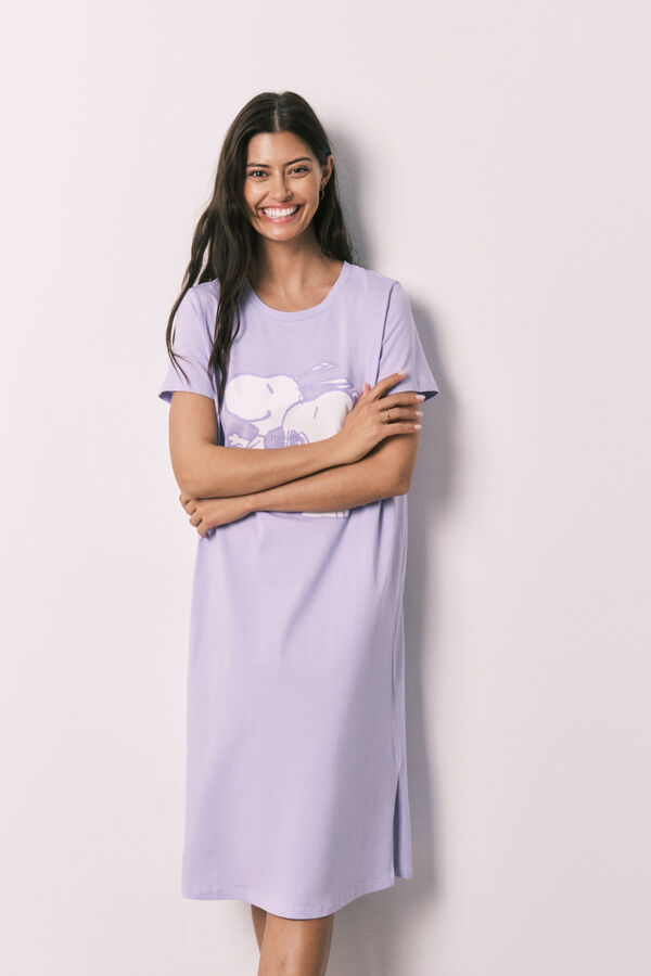 Women'secret Camis&oacute;n algod&oacute;n Snoopy lila morado/lila