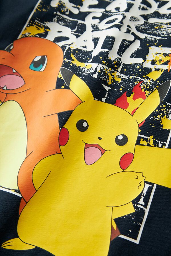 Name it T-shirt manga curta Pokemon para menino azul