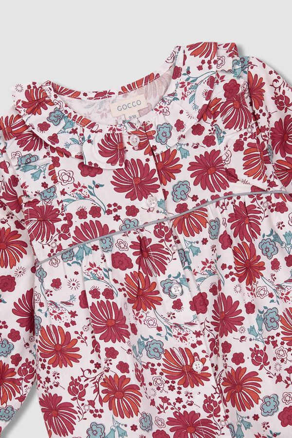 Gocco Pijama com impresso de flores rosa rosa