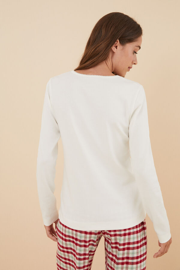 Women'secret T-shirt manga comprida algod&atilde;o bege bege