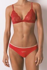 Women'secret Braga cl&aacute;sica algod&oacute;n rojo lurex rojo