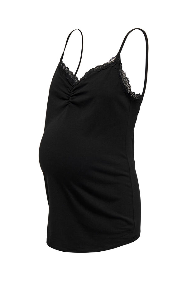 Only Maternity Top tirantes encaje maternity negro