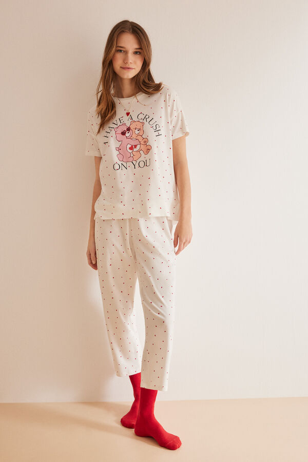 Women'secret Pijama Capri 100% algod&oacute;n Osos Amorosos blanco
