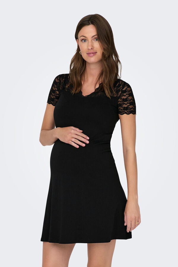 Womensecret Vestido curto decote bico maternity preto