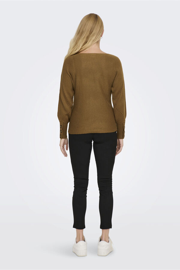 Only Maternity malha de pr&eacute;-mam&atilde; com mangas bufantes cru