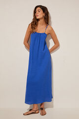 Women'secret Maxi vestido textura azul estampado