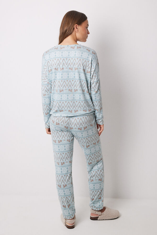 Women'secret Pijama polar longo super macio verde
