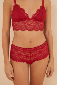 Women'secret Braguita brasile&ntilde;a ancha encaje rojo