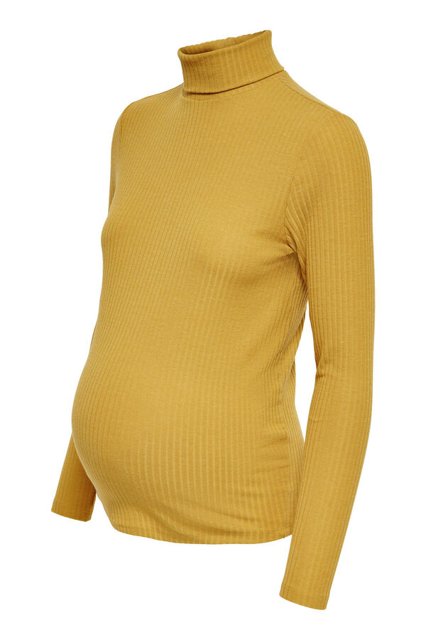Only Maternity Jersey cuello alto maternity marr&oacute;n