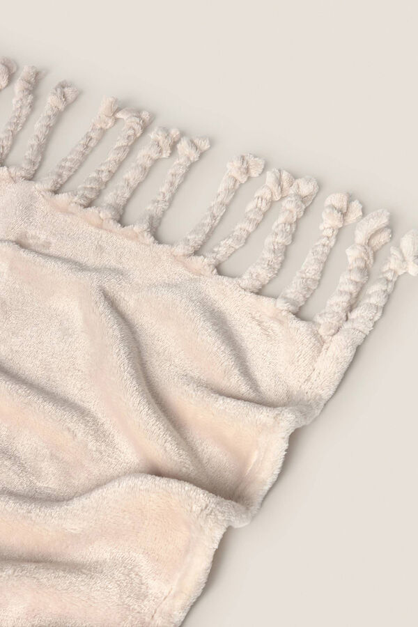 Textura Manta polar franjas 120x180 cm. bege
