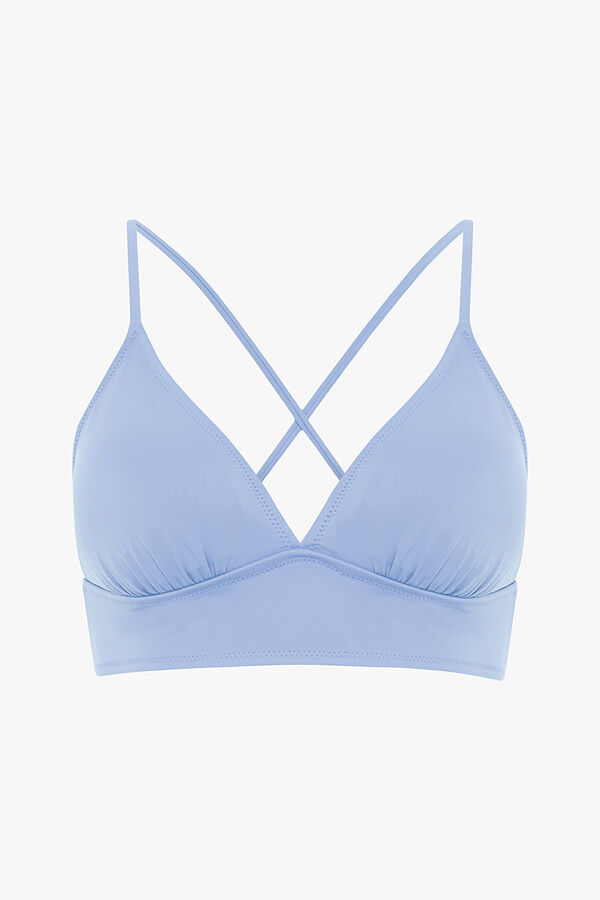 Penti Top de bikini triangular azul azul