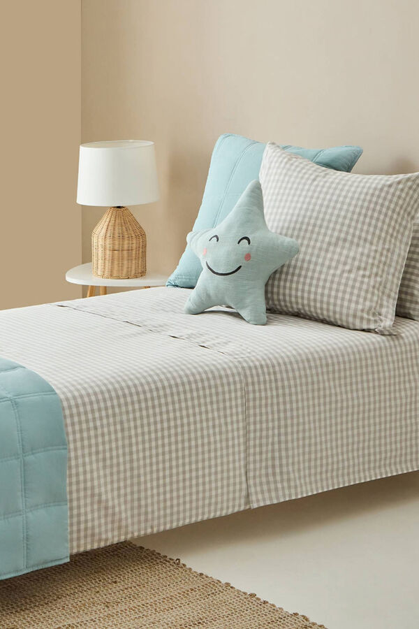 Textura S&aacute;bana de cuadros vichy turquesa